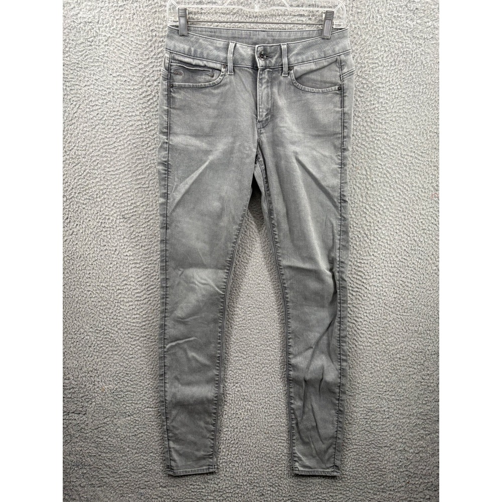 G-Star RAW Midge Zip Mid Skinny Jeans Women 28x34 (FITS 28x33) Grey Stretch